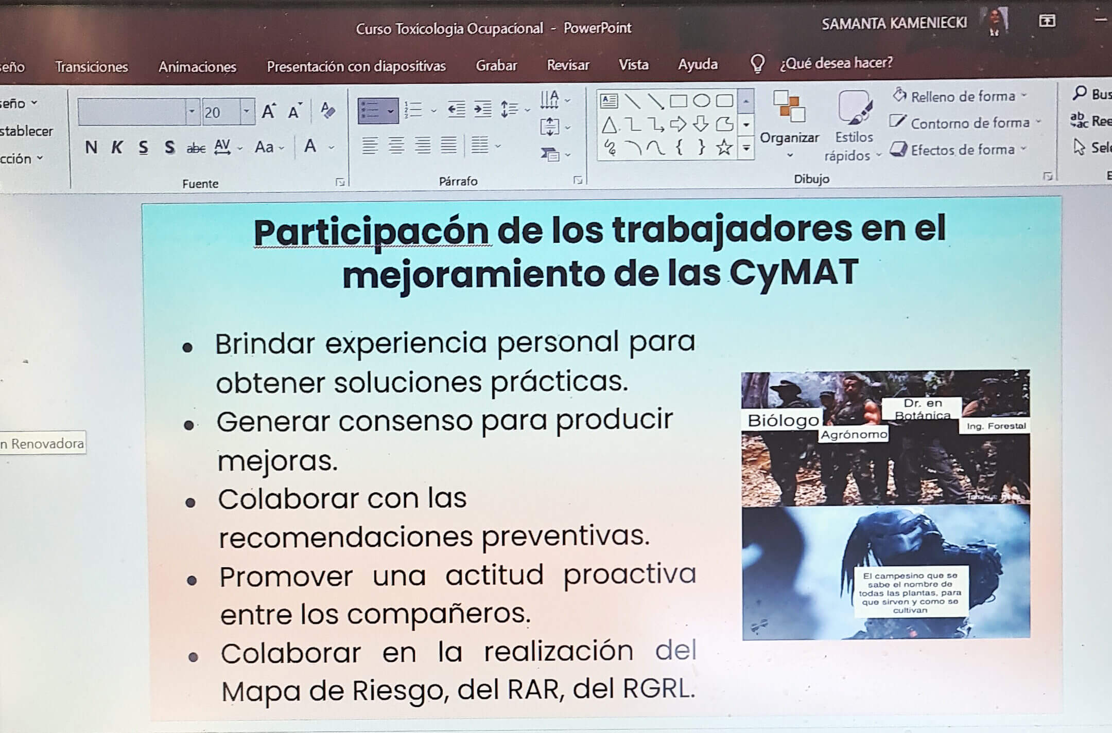 Salud Ocupacional y Toxicología